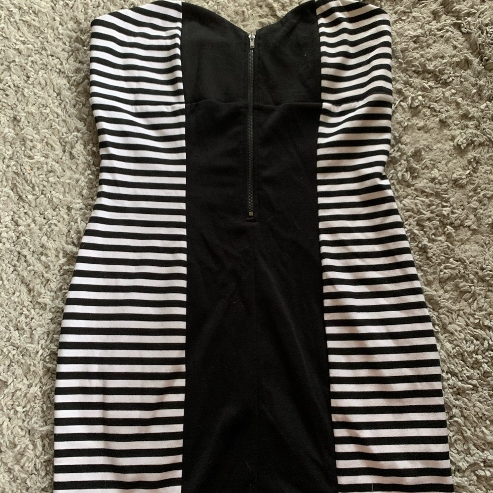 Guess black and white striped dress